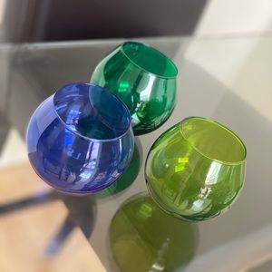 LSA International Set of 3 “tipsy” wine glasses